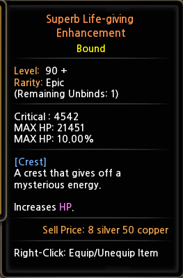 Click image for larger version

Name:	Superb Life-giving Enhancement w_Crit.png
Views:	59
Size:	35.5 KB
ID:	17027